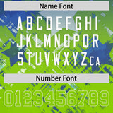 Custom Royal Neon Green Personalized Star Gradient Authentic Football Jersey