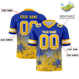 Custom Royal Yellow Personalized Star Gradient Authentic Football Jersey