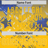 Custom Royal Yellow Personalized Star Gradient Authentic Football Jersey