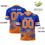 Custom Royal Orange Personalized Star Gradient Authentic Football Jersey