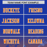 Custom Royal Orange Personalized Star Gradient Authentic Football Jersey