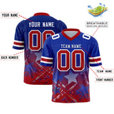 Custom Royal Red Personalized Star Gradient Authentic Football Jersey