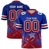 Custom Royal Red Personalized Star Gradient Authentic Football Jersey