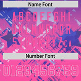 Custom Royal Pink Personalized Star Gradient Authentic Football Jersey