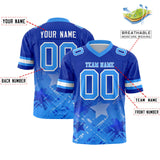 Custom Royal Light Blue Personalized Star Gradient Authentic Football Jersey