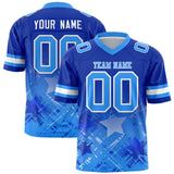 Custom Royal Light Blue Personalized Star Gradient Authentic Football Jersey