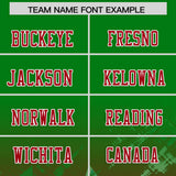 Custom Kelly Green Red Personalized Star Gradient Authentic Football Jersey