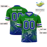 Custom Kelly Green Royal Personalized Star Gradient Authentic Football Jersey