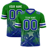 Custom Kelly Green Royal Personalized Star Gradient Authentic Football Jersey