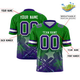 Custom Kelly Green Purple Personalized Star Gradient Authentic Football Jersey