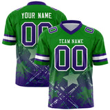 Custom Kelly Green Purple Personalized Star Gradient Authentic Football Jersey