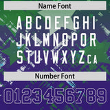 Custom Kelly Green Purple Personalized Star Gradient Authentic Football Jersey