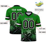 Custom Kelly Green Black Personalized Star Gradient Authentic Football Jersey