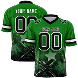 Custom Kelly Green Black Personalized Star Gradient Authentic Football Jersey