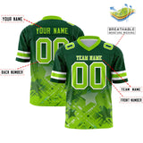 Custom Green Neon Green Personalized Star Gradient Authentic Football Jersey