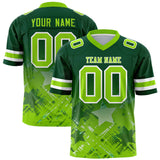 Custom Green Neon Green Personalized Star Gradient Authentic Football Jersey