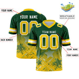 Custom Green Gold Personalized Star Gradient Authentic Football Jersey