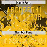 Custom Black Yellow Personalized Star Gradient Authentic Football Jersey