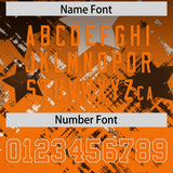 Custom Black Orange Personalized Star Gradient Authentic Football Jersey