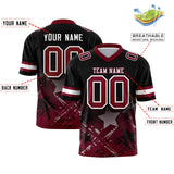 Custom Black Cardinal Personalized Star Gradient Authentic Football Jersey