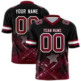 Custom Black Cardinal Personalized Star Gradient Authentic Football Jersey