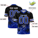 Custom Black Royal Personalized Star Gradient Authentic Football Jersey