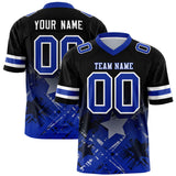 Custom Black Royal Personalized Star Gradient Authentic Football Jersey