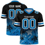 Custom Black Panther Blue Personalized Star Gradient Authentic Football Jersey