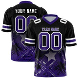 Custom Black Purple Personalized Star Gradient Authentic Football Jersey