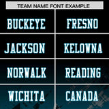 Custom Black Aqua Personalized Star Gradient Authentic Football Jersey
