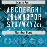 Custom Black Aqua Personalized Star Gradient Authentic Football Jersey