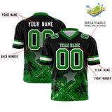 Custom Black Kelly Green Personalized Star Gradient Authentic Football Jersey