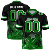 Custom Black Kelly Green Personalized Star Gradient Authentic Football Jersey