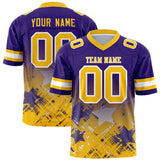 Custom Purple Yellow Personalized Star Gradient Authentic Football Jersey