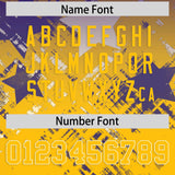 Custom Purple Yellow Personalized Star Gradient Authentic Football Jersey