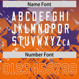Custom Purple Orange Personalized Star Gradient Authentic Football Jersey