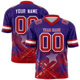 Custom Purple Red Personalized Star Gradient Authentic Football Jersey