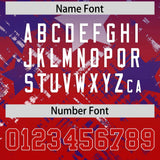 Custom Purple Red Personalized Star Gradient Authentic Football Jersey