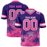 Custom Purple Pink Personalized Star Gradient Authentic Football Jersey
