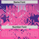 Custom Purple Pink Personalized Star Gradient Authentic Football Jersey