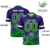 Custom Purple Kelly Green Personalized Star Gradient Authentic Football Jersey