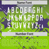 Custom Purple Neon Green Personalized Star Gradient Authentic Football Jersey