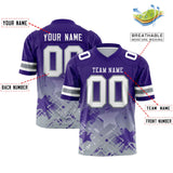 Custom Purple Purple Personalized Star Gradient Authentic Football Jersey
