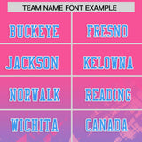 Custom Pink Light Blue Personalized Star Gradient Authentic Football Jersey