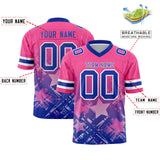 Custom Pink Royal Personalized Star Gradient Authentic Football Jersey