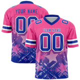 Custom Pink Royal Personalized Star Gradient Authentic Football Jersey