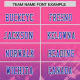 Custom Pink Royal Personalized Star Gradient Authentic Football Jersey