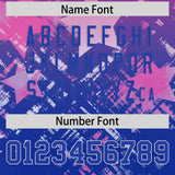 Custom Pink Royal Personalized Star Gradient Authentic Football Jersey