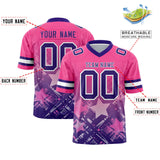 Custom Pink Purple Personalized Star Gradient Authentic Football Jersey