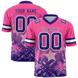 Custom Pink Purple Personalized Star Gradient Authentic Football Jersey